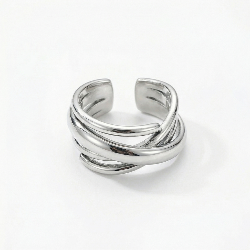 Cross Wrap Metal Ring