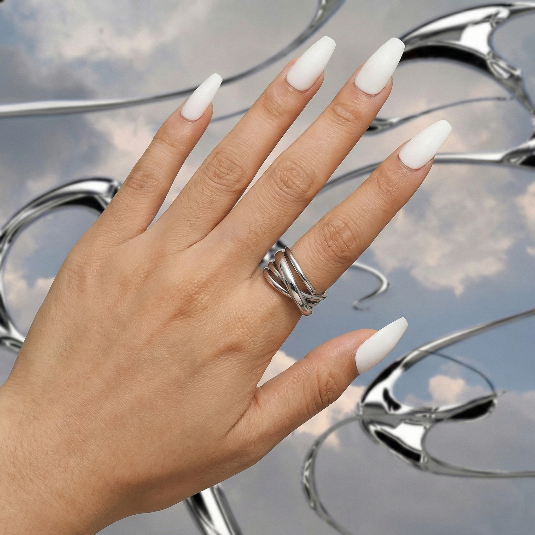 Cross Wrap Metal Ring